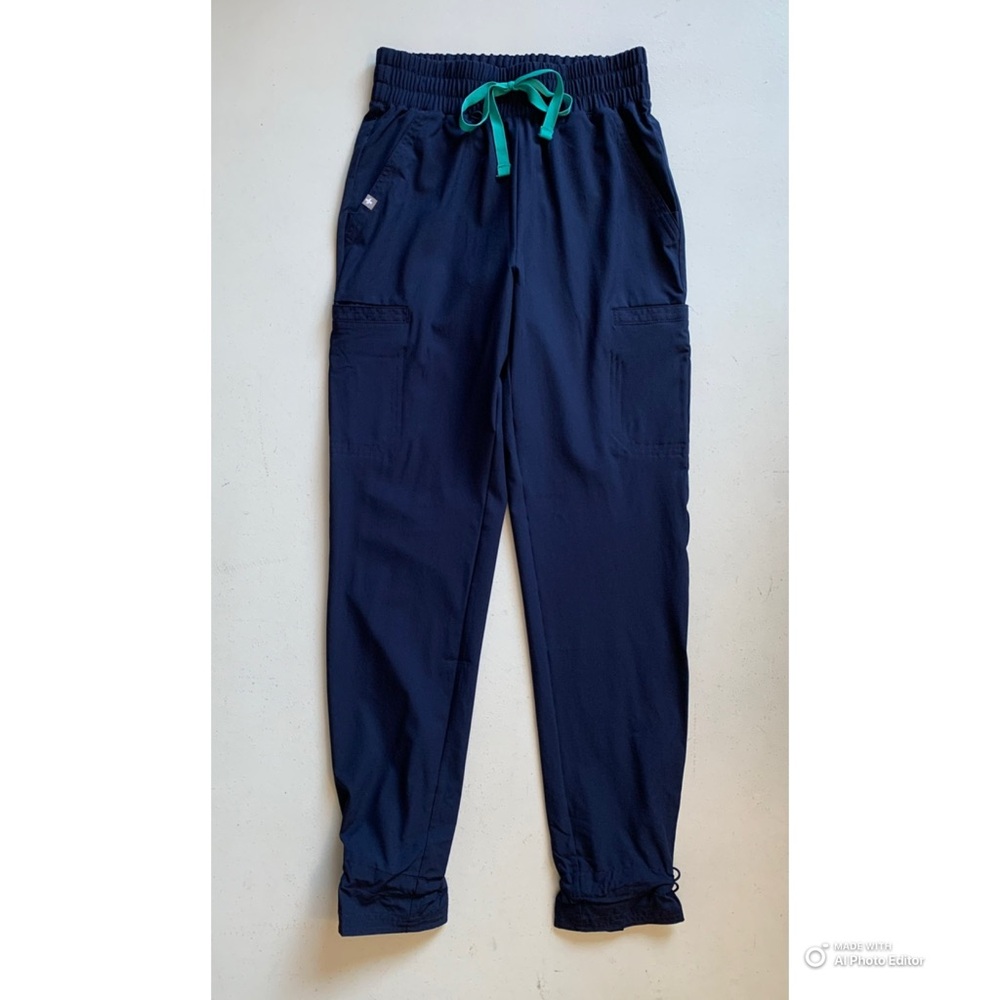 Figs XXS Navy Blue Saumer High Waisted Fionlite Jogger Scrub pants NWT